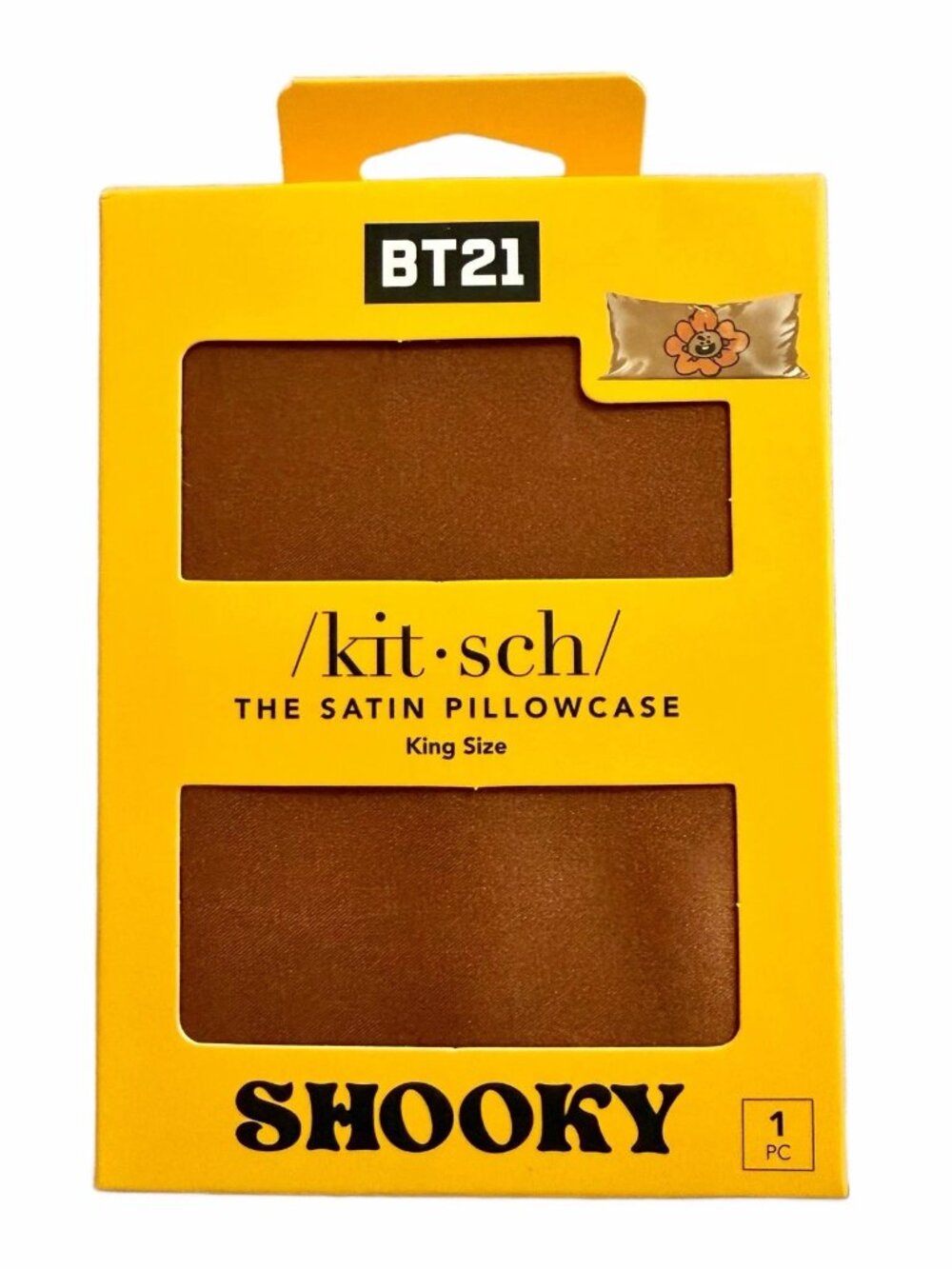 Kitsch x BT21 Satin Floral Pillowcase in SHOOKY w/ Zipper in King New